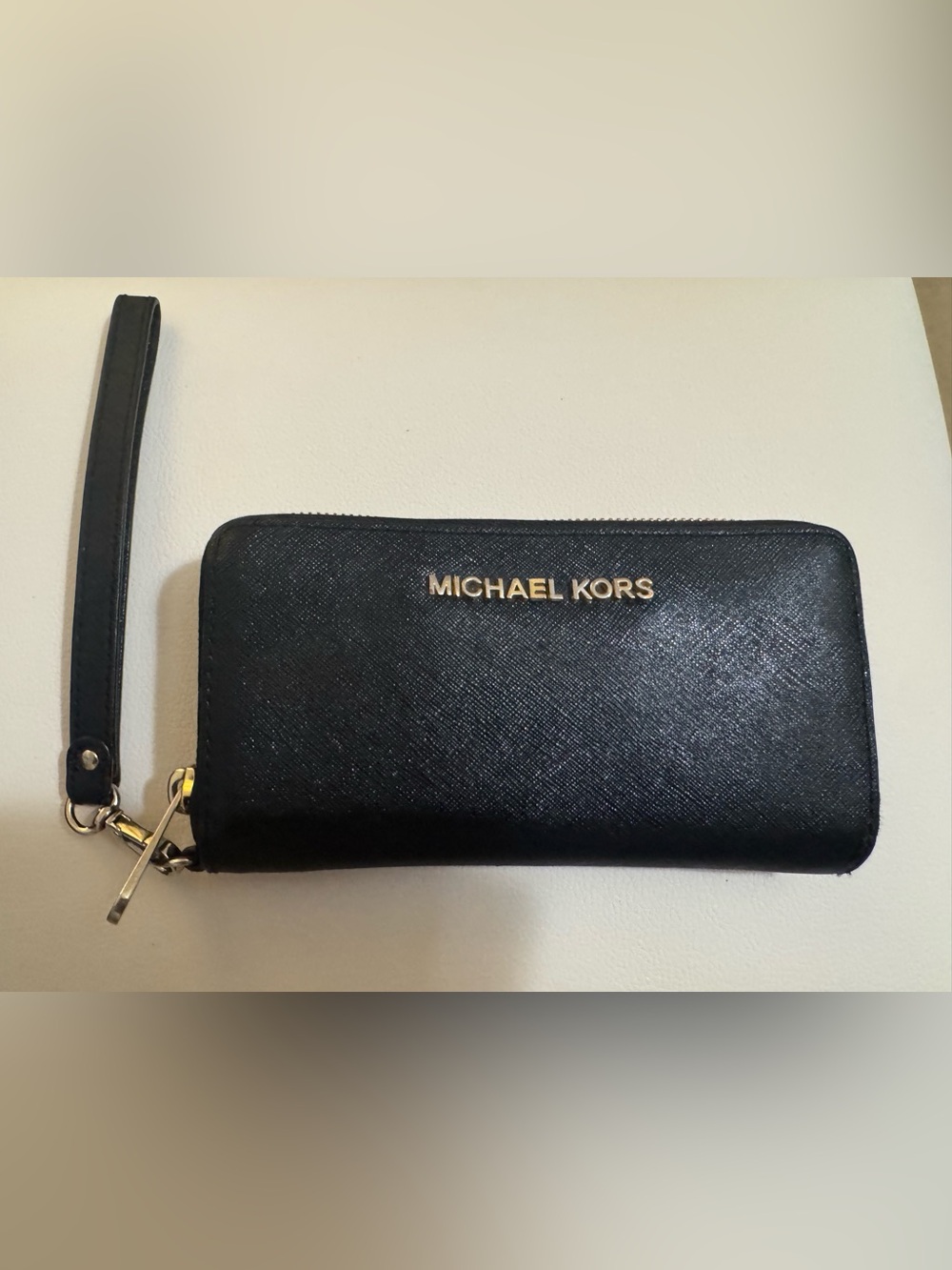 Michael Kors Black Wallet with Gold Logo Plaque